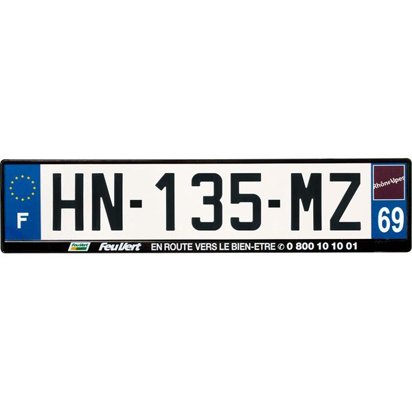 Plaque immatriculation alu basic 520 x 120 mm département 975