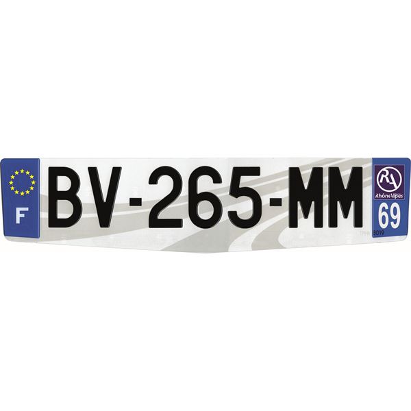 Plaque immatriculation alu Premium 520 x 120 mm département 69