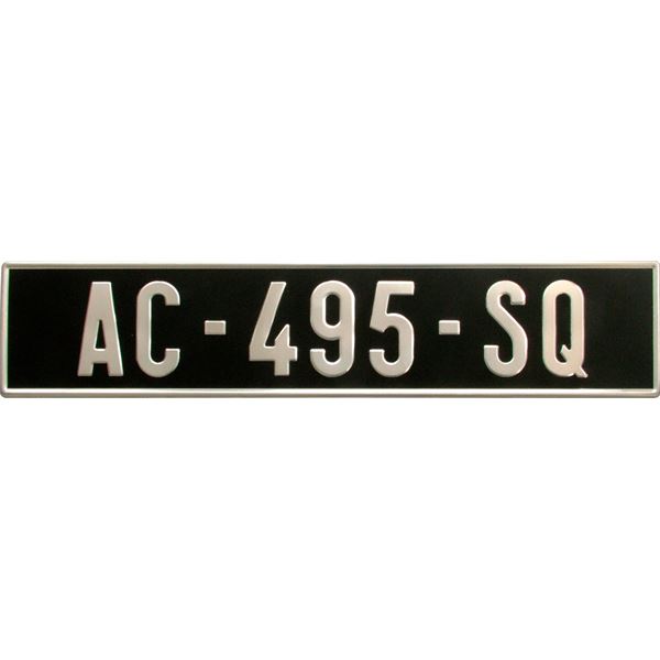 Plaque immatriculation de collection alu 520 x 110 mm
