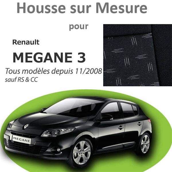 Housse Prémium pour MEGANE 3 de 11/2008 à 12/2015, tissu Avorio