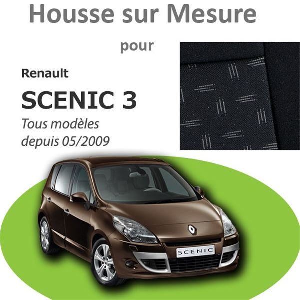Housse Prémium pour SCENIC 3 de 05/2009 à 09/2016, tissu Avorio