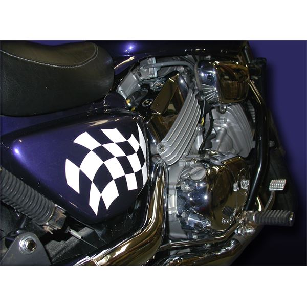Autocollant voiture damier blanc Cadox