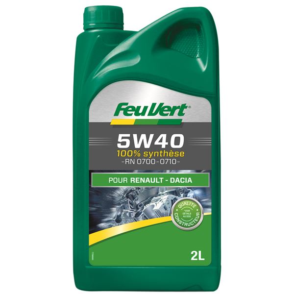 Huile RENAULT 0700 0710 100% Synthèse Feu Vert 2L