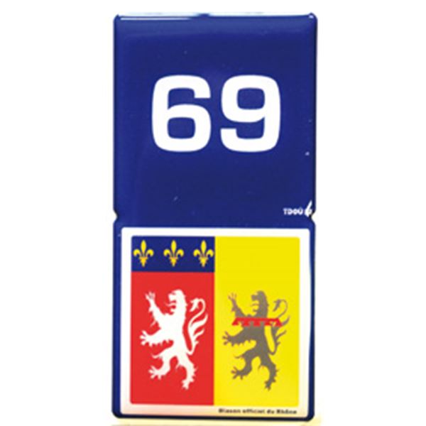 Autocollant voiture département 69 Tdou