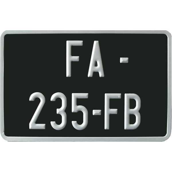 Plaque immatriculation de collection alu 210 x 130 mm