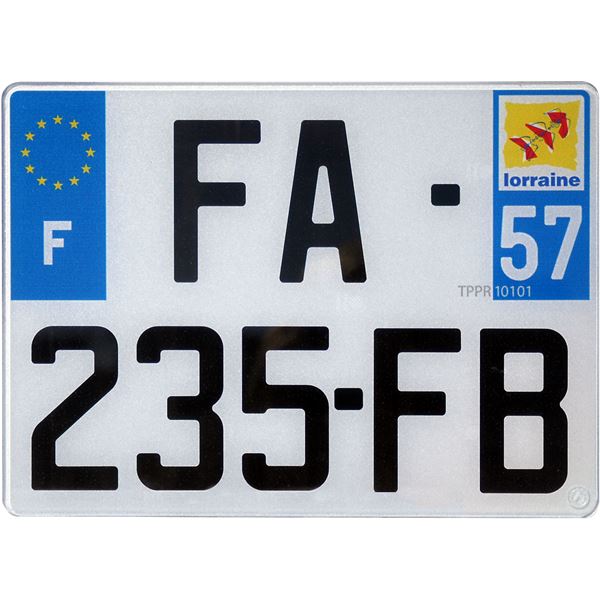 Plaque immatriculation plastique ESI 275 x 200 mm département 34