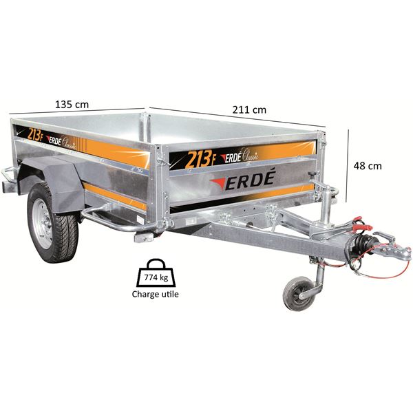 REMORQUE FREINÉE 213F ERDE CLASSIC