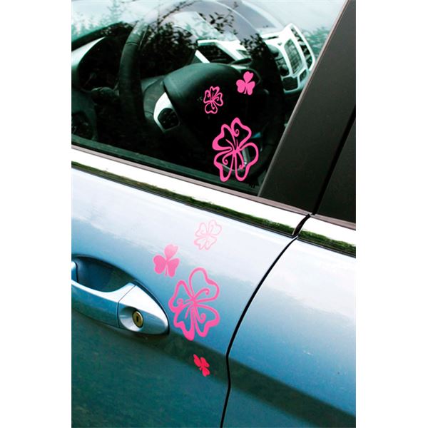 Sticker carrosserie fleuri noir Cadox