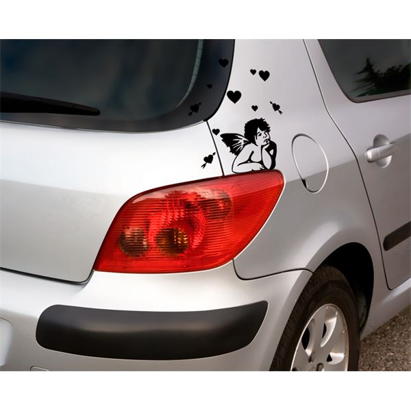 Autocollant voiture Ange Noir petit modèle Cadox