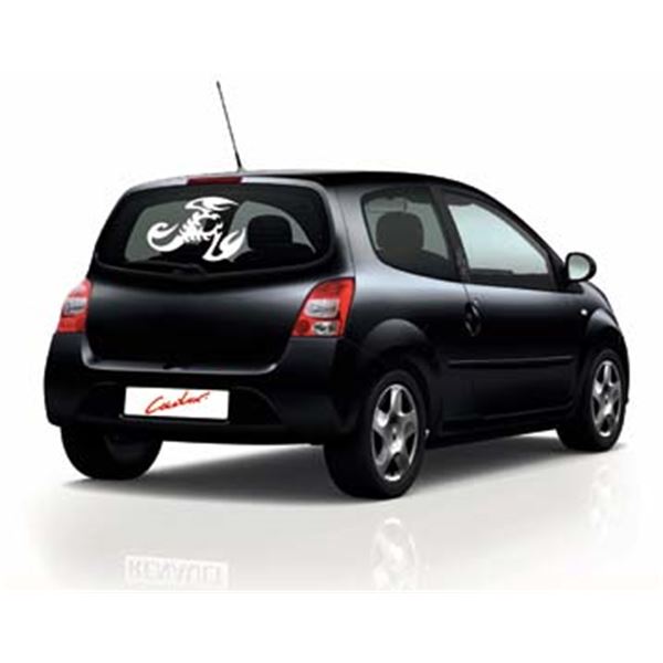 Autocollant voiture Scorpion Blanc Cadox