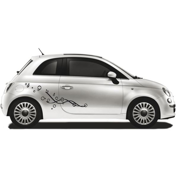 2 Autocollants voiture vagues de bulles Blanc Cadox