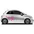 2 Autocollants voiture vagues de fleurs Fleurs Blanc Cadox