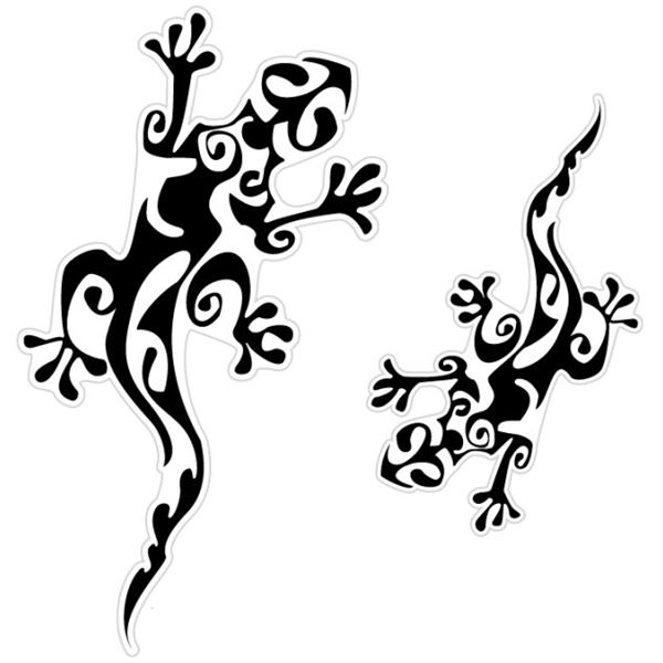 Sticker carrosserie gecko noir polynesians Cadox