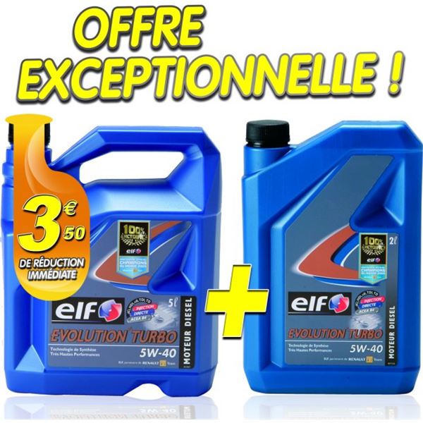 Huile 100% synthèse essence Elf Evolution 5W40 5L