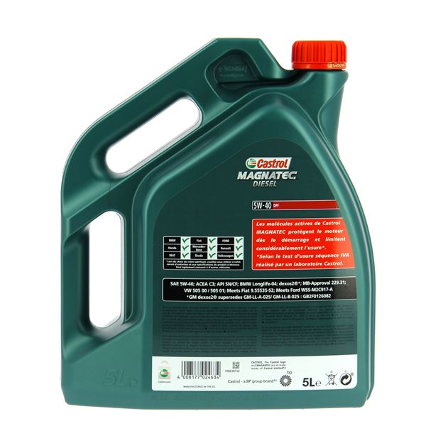 Huile moteur CASTROL Magnatec C3 Diesel 5W40 DPF 5L