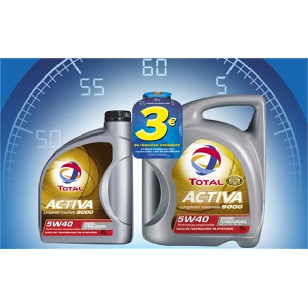 TOTAL ACTIVA 9000 Essence lot de 5 litres + 2 litres gratuit + 2E offert !