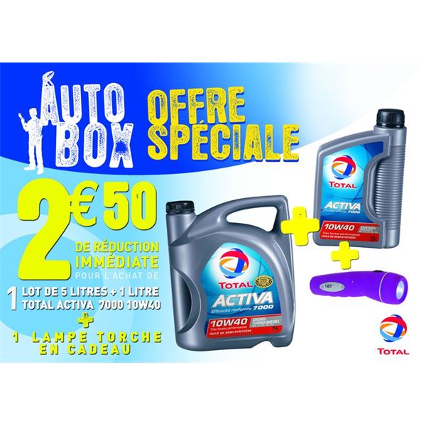 TOTAL ACTIVA 9000 D10W40 5L + 1L + ORI + Trousse 1er soins