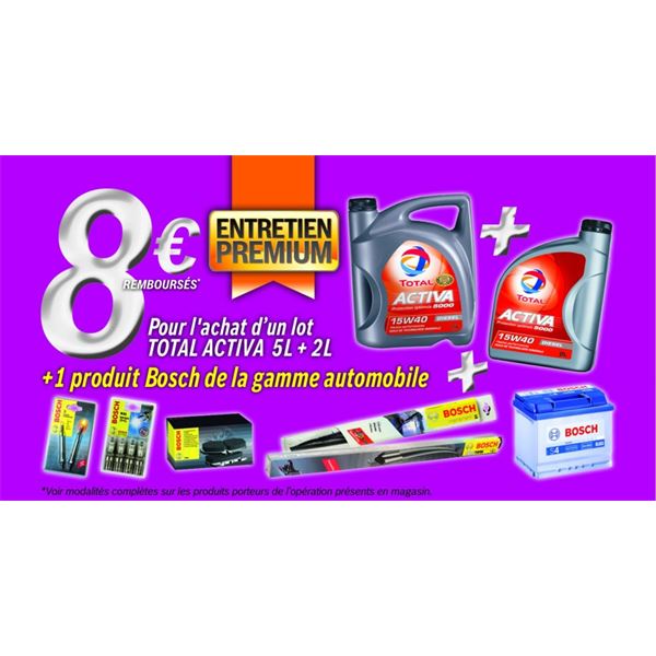 Huile minérale enrichie Diesel Total Activa 5000 15W40