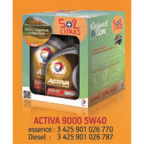 ACTIVA 9000 5W-40 essence 5L+2L+JEU CONCOURS VOYAGE EQUITABLE