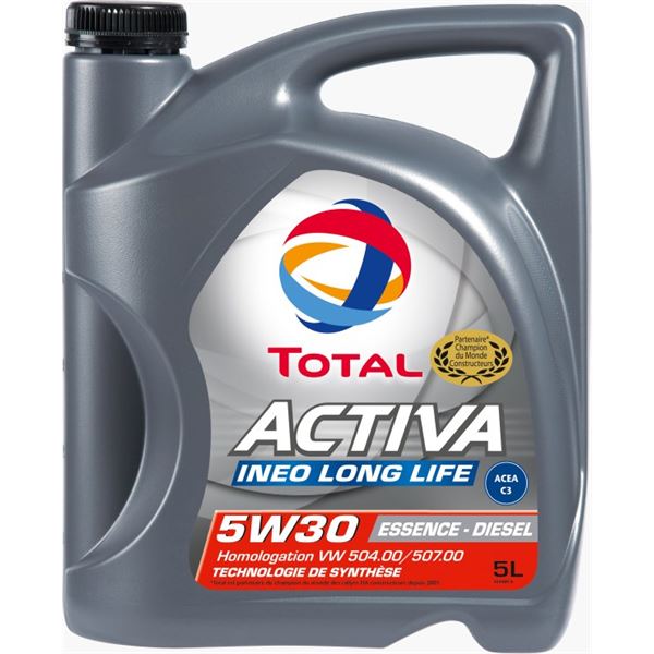 Huile moteur TOTAL Activa Ineo LL Essence/Diesel  5W30 5L