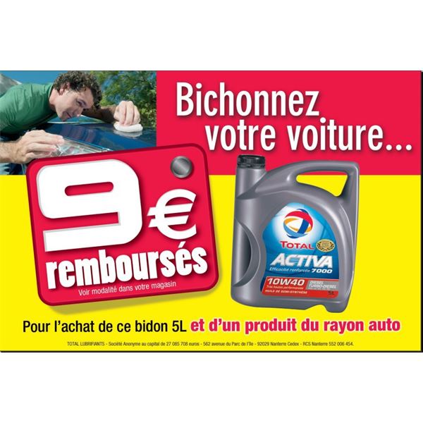 Huile moteur TOTAL Activa 7000 10w40 Offre promo