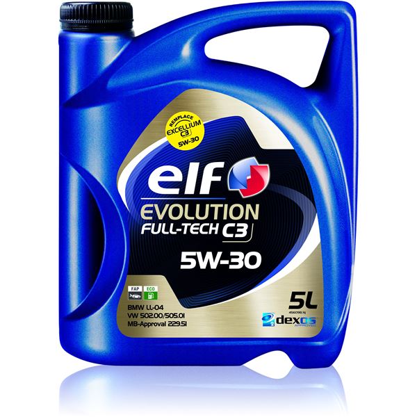 Huile moteur ELF EVOLUTION FULL-TECH C3 essence/diesel 5W30 5L