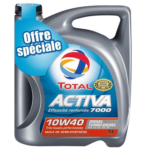Huile moteur à base de synthèse Essence Total Activa 7000 10W-40 5L
