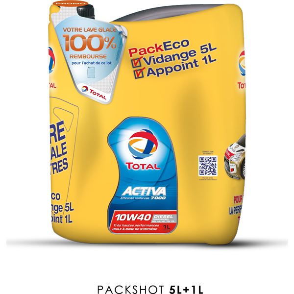 ACTIVA 7000 D 10W40 5L + 1L+ lave-glace 100% remboursé