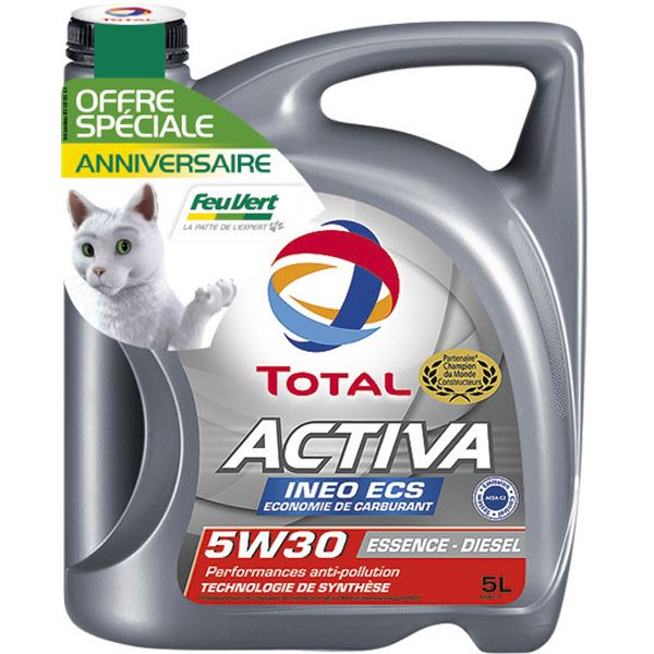 Huile moteur TOTAL ACTIVA INEO ECS essence/diesel 5w30 5L