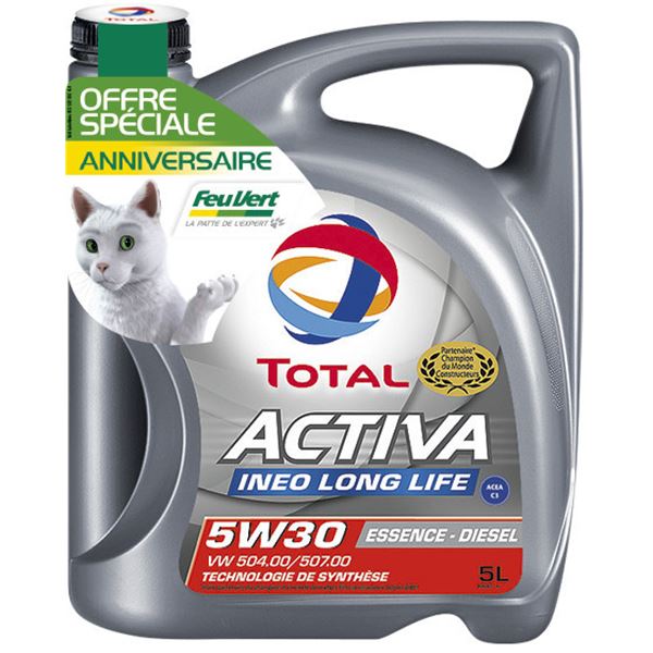Huile moteur TOTAL ACTIVA INEO LL essence/diesel 5w30 5L