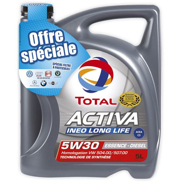 Huile moteur TOTAL ACTIVA INEO LONG LIFE essence/diesel 5W30 5L
