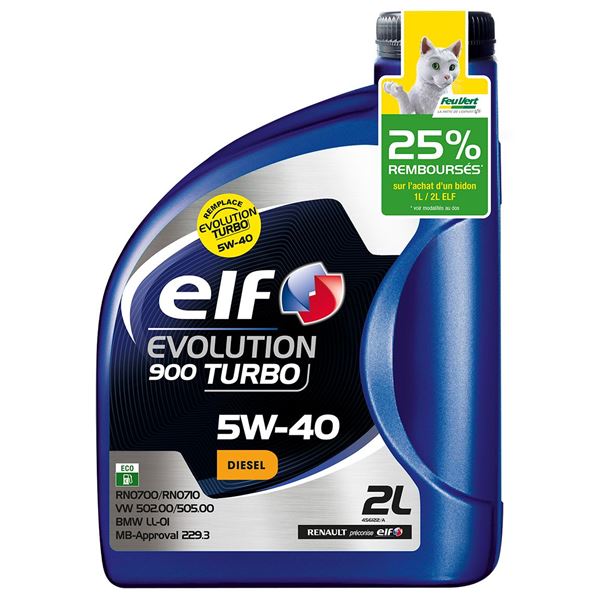 Huile moteur ELF EVOLUTION 900 diesel 5W40 2L