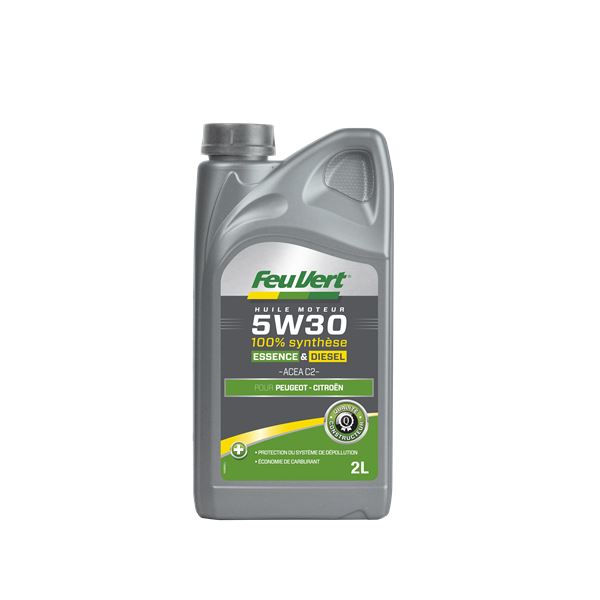 Huile moteur FEU VERT C2 Essence/Diesel 5W30 2L
