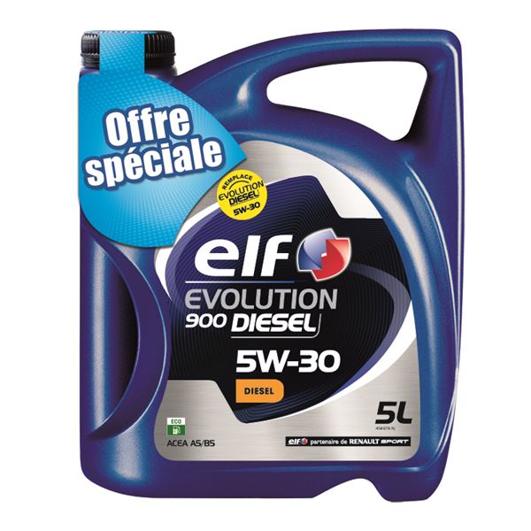 Huile moteur ELF Evolution 900 DIESEL, de viscosité 5W30 5L