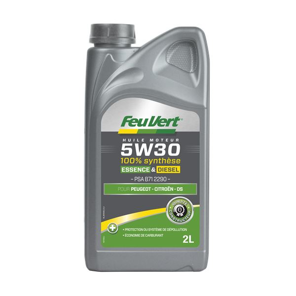 Huile moteur Feu Vert C2 essence et diesel 5W30 2L