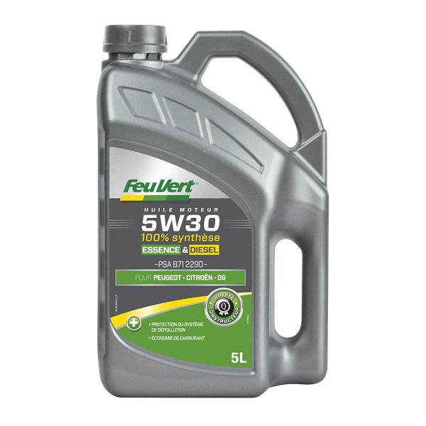 Huile moteur Feu Vert C2 essence et diesel 5W30 5L