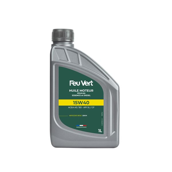 Huile moteur FEU VERT Essence et Diesel 15W40 1L