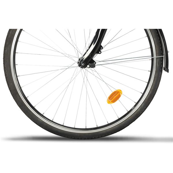 Vélo de ville électrique mixte Feu Vert E-Roll 75 gris platinium