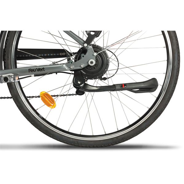 Vélo de ville électrique mixte Feu Vert E-Roll 75 gris platinium