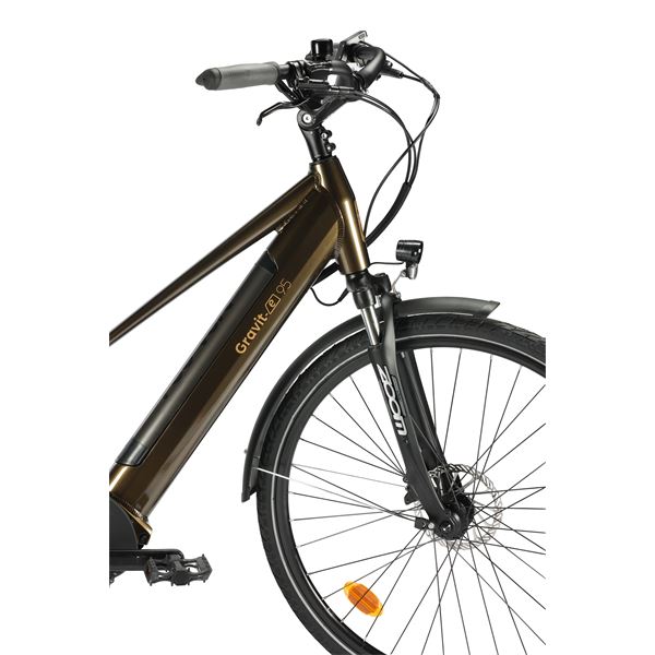 Vélo de ville électrique mixte Feu Vert Gravit-E 95 bronze