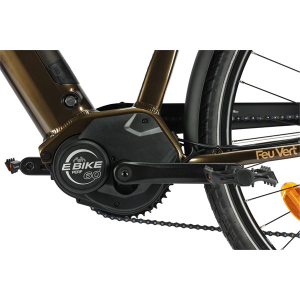 Vélo de ville électrique mixte Feu Vert Gravit-E 95 bronze