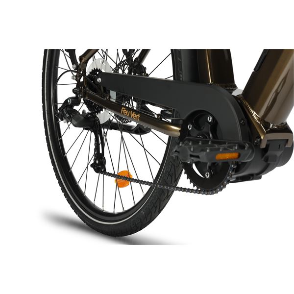 Vélo de ville électrique mixte Feu Vert Gravit-E 95 bronze