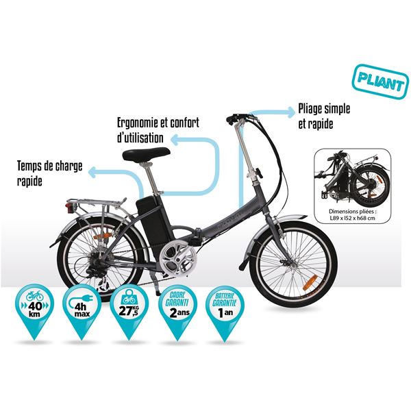Vélo pliable à assistance électrique Moov'In Fold