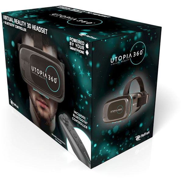 Masque lunettes réalité virtuelle 3D Bluetooth® Utopia 360°RETRAK + télécommande