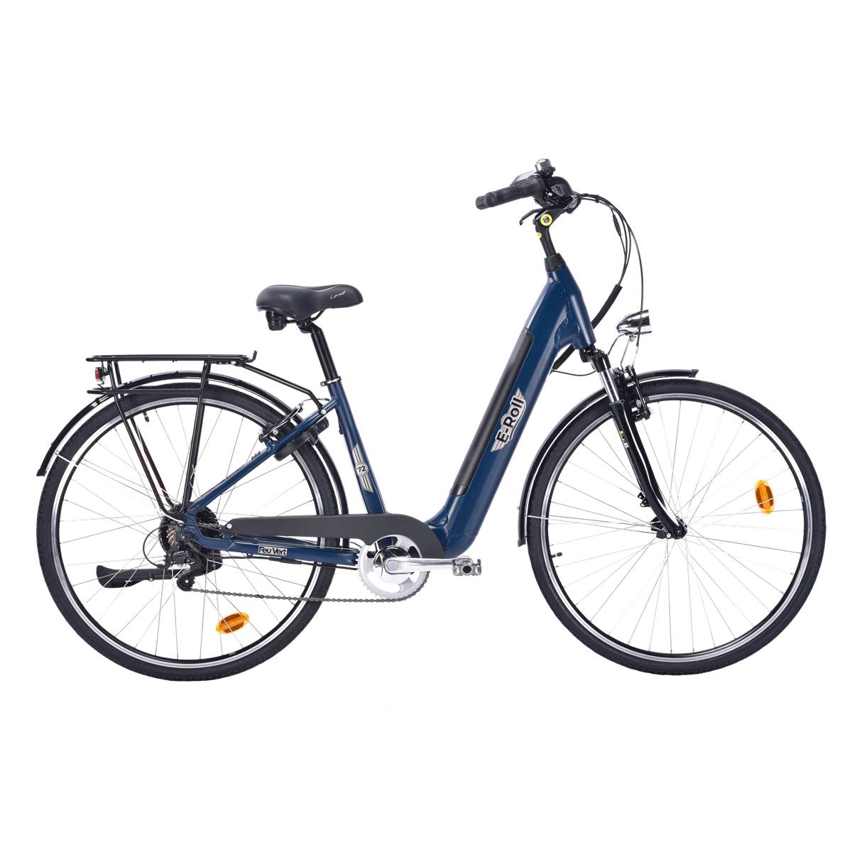 Vélo De Ville Électrique Mixte Feu Vert E-roll 72 Bleu