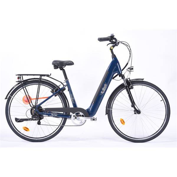 Vélo de ville électrique mixte Feu Vert E-Roll 72 bleu