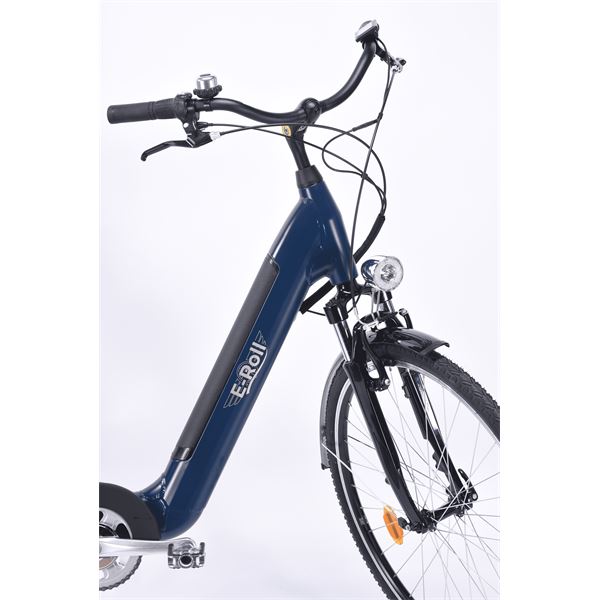 Vélo de ville électrique mixte Feu Vert E-Roll 72 bleu