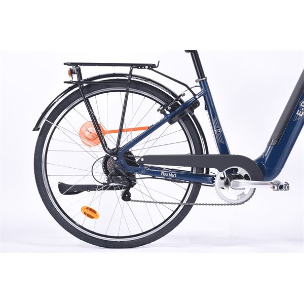 Vélo de ville électrique mixte Feu Vert E-Roll 72 bleu