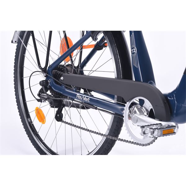 Vélo de ville électrique mixte Feu Vert E-Roll 72 bleu