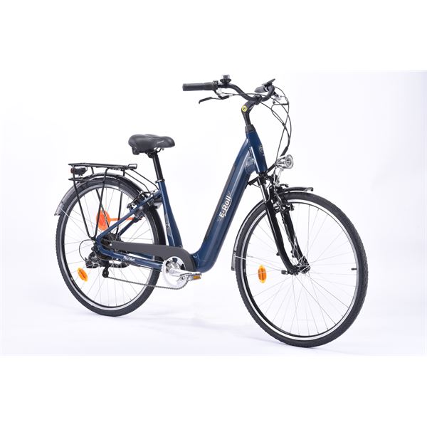 Vélo de ville électrique mixte Feu Vert E-Roll 72 bleu